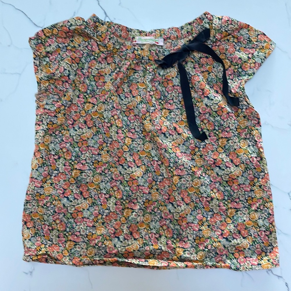 Floral top with cap sleeve by Bonpoint